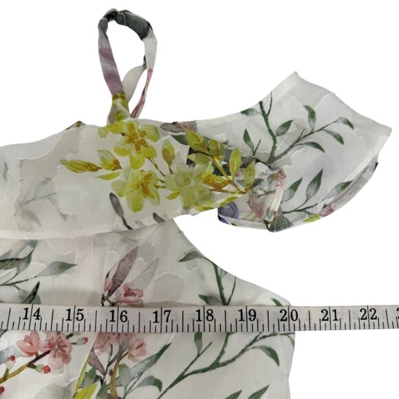 Julia Jordan NEW Floral Ivory Multicolor Hi Low Faux Wrap Maxi Dress Size 16 - Picture 14 of 16